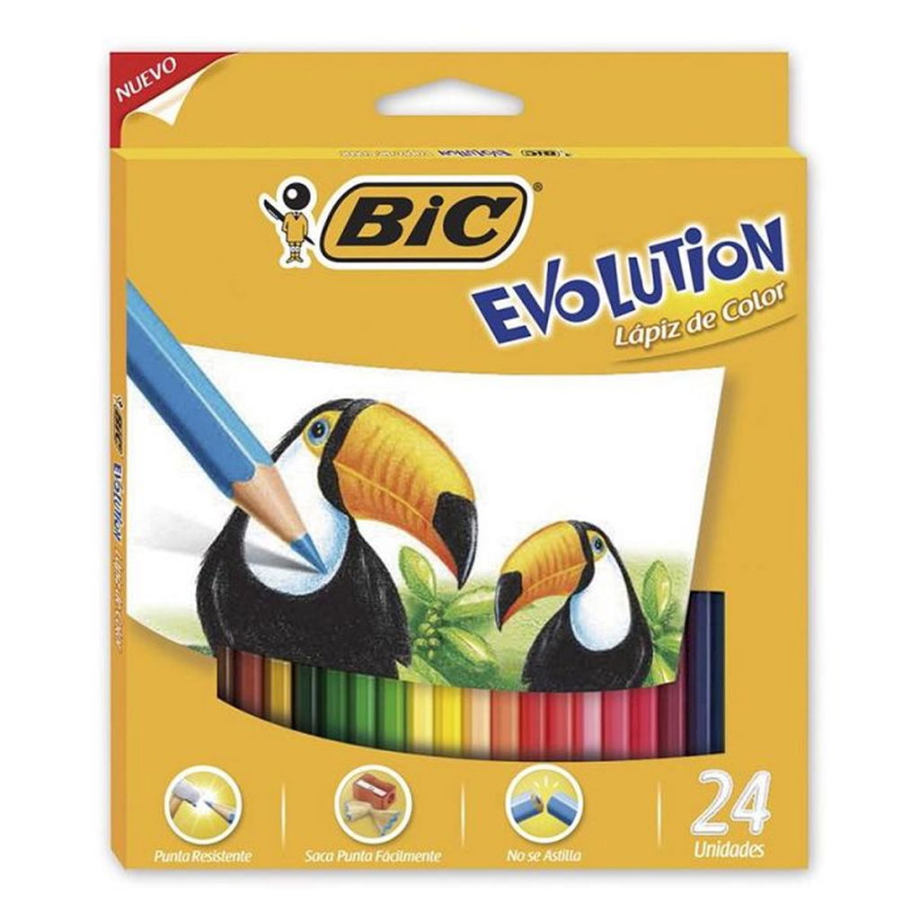 070330423213 LAPICES DE COLOR BIC EVOLUTION X 24 LARGOS (902638)