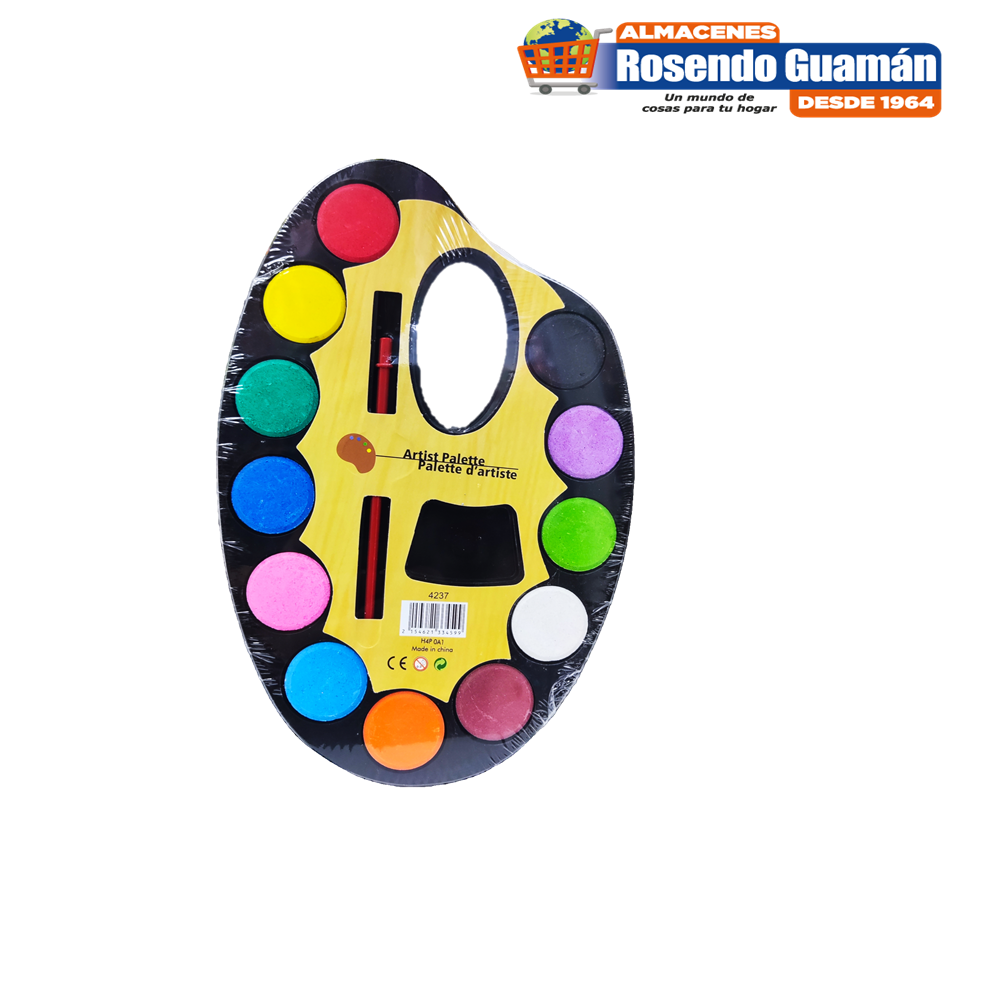 2154621334599 PALETA DE PINTOR ARTIST PALETTE 12 COLORES CHICA (AB-130)