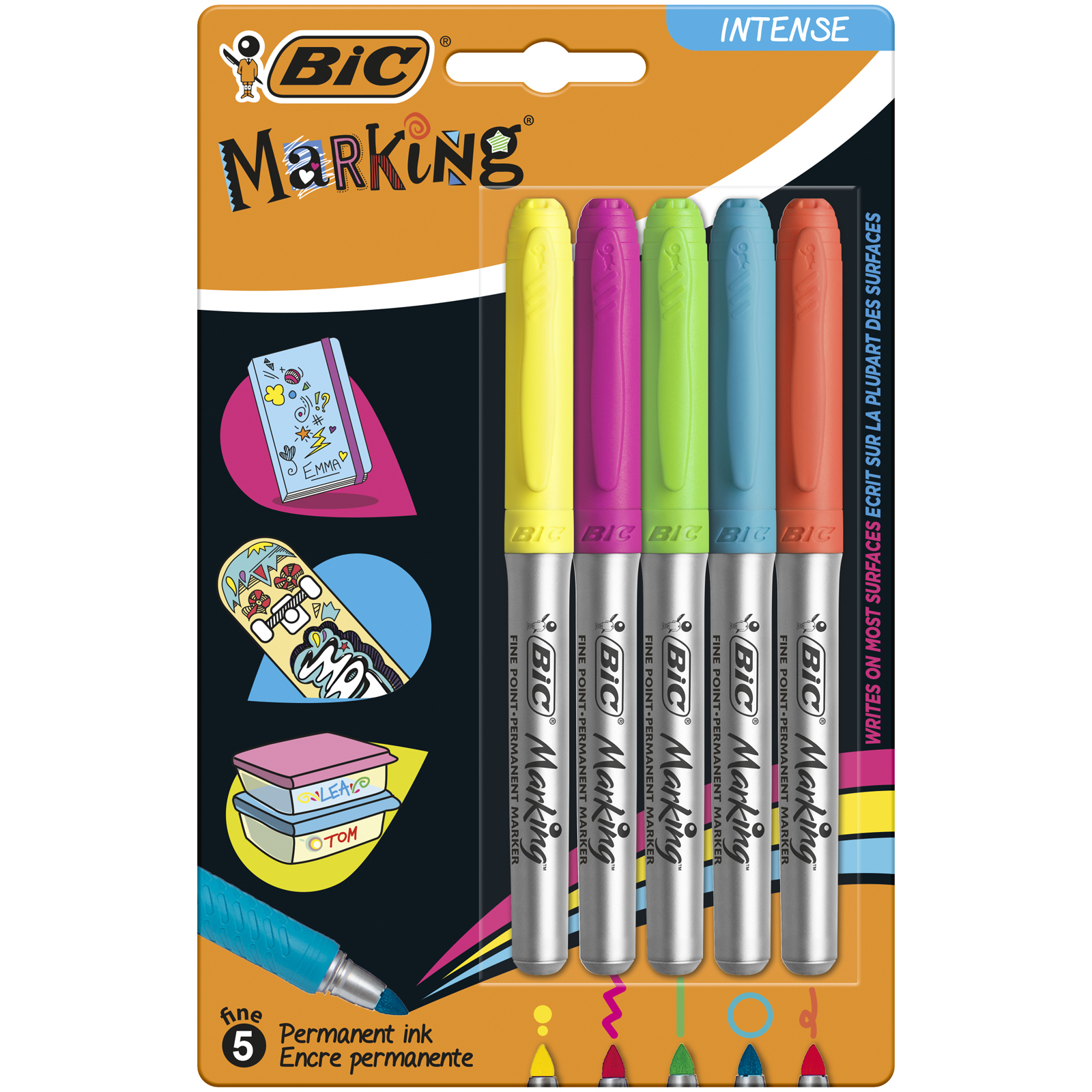3086123545557 MARCADOR BIC PERMANENTE INTENSITY 5 UN. BT. (503927)