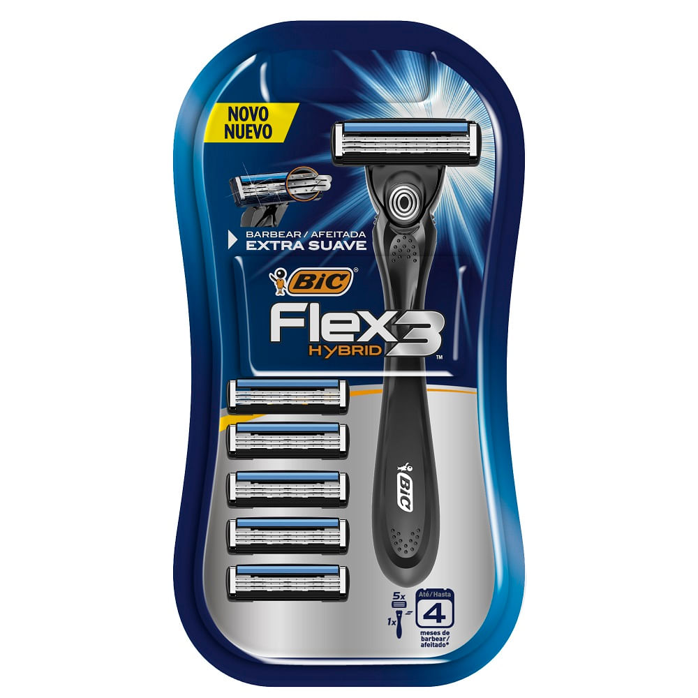 MAQ. AFEITAR BIC FLEX3 MANGO + 5 REPUESTOS (968722)