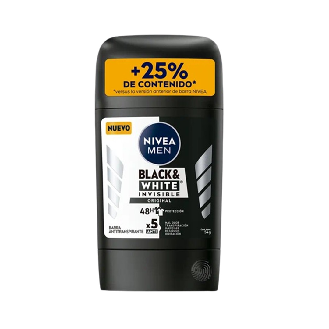 4005900919526 DESOD. BARRA NIVEA STICK FOR MEN 54 GRS. BLACK & WHITE INVIS
