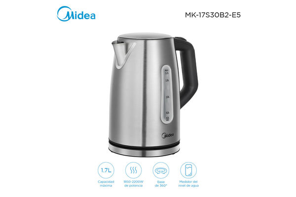 JARRA ELECTRICA MIDEA MK-17S30B2 1,700 LTS. C/MEDIDOR A.INOX
