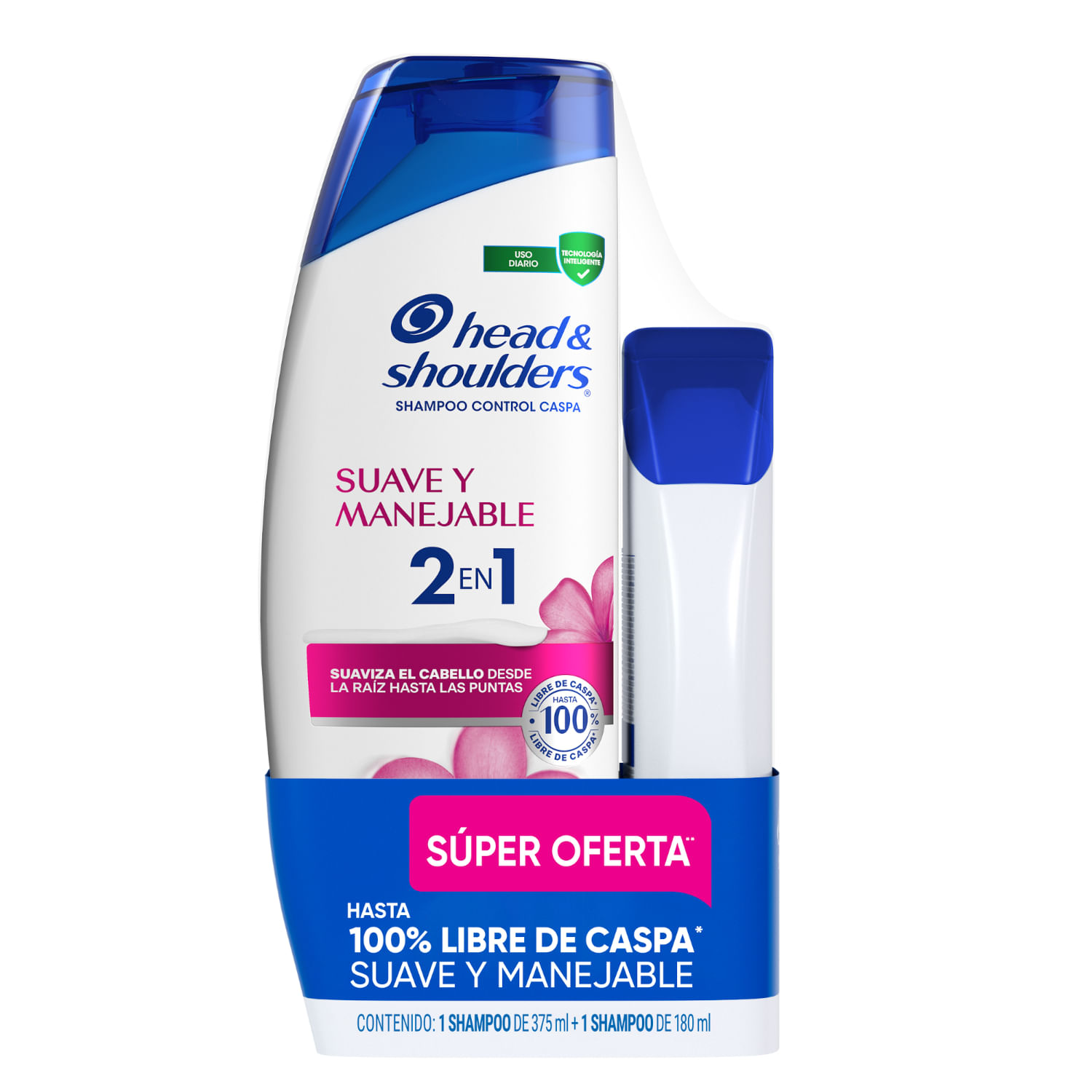 7500435126861 SHAMPOO HEAD & SH. 375 ML. + 180 ML. SUAVE Y MANEJABLE (2122