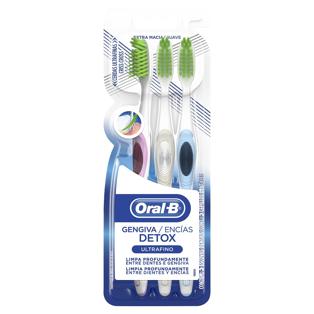 7500435138703 CEPILLO DENTAL ORAL-B DETOX ULTRAFINO PACK X 3 UN. (2530)