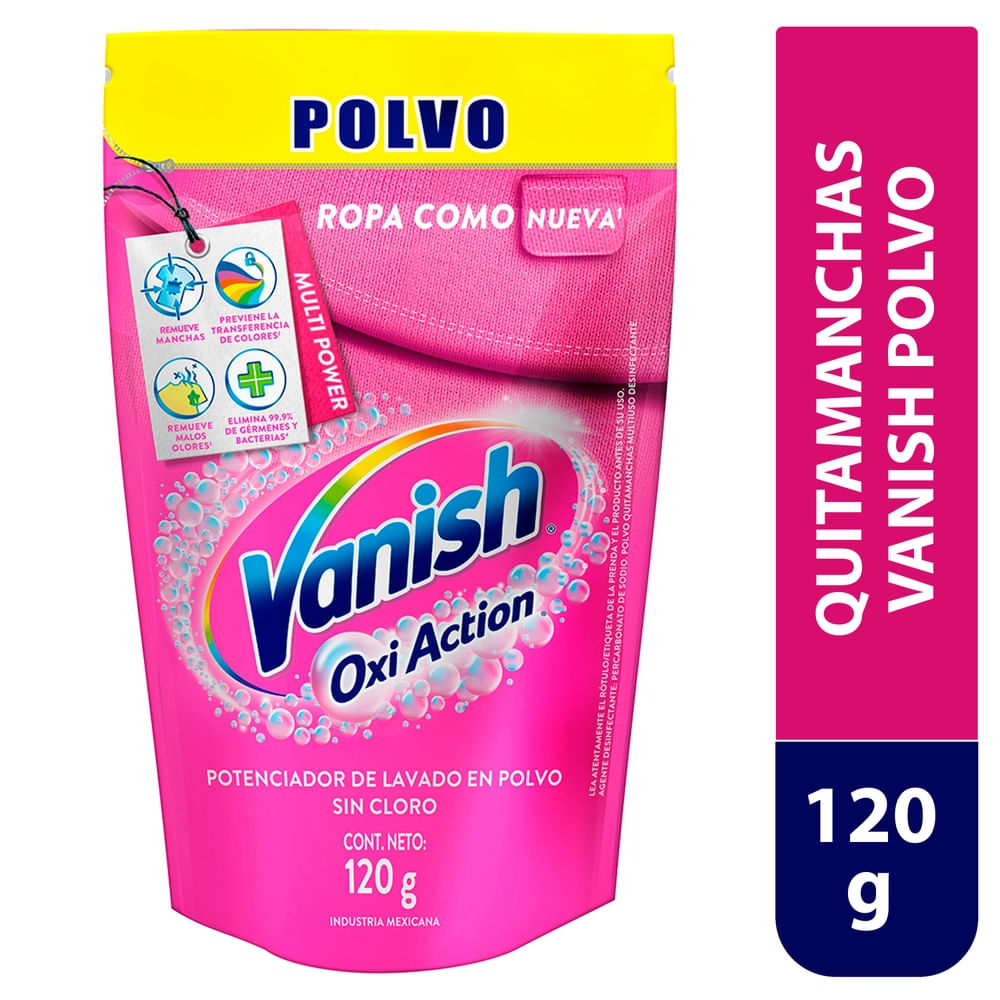 7501058753441 POTENCIADOR DE LAVADO VANISH OXI ACTION POLVO ROSA S/CLORO DP. 120 GRS. (7567)