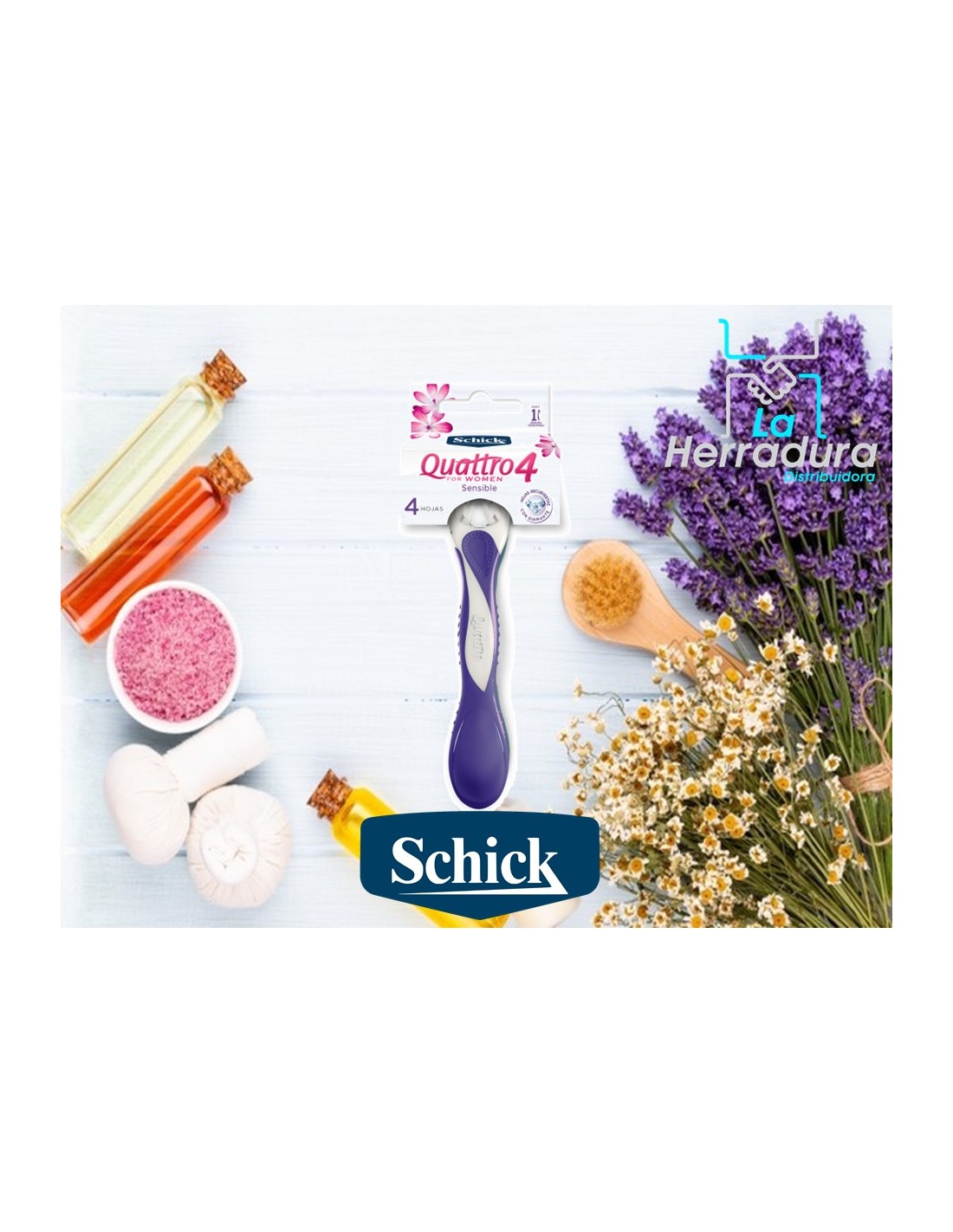 MAQ. AFEITAR SCHICK QUATTRO4 WOMEN 1 UN. P. SENSIBLE