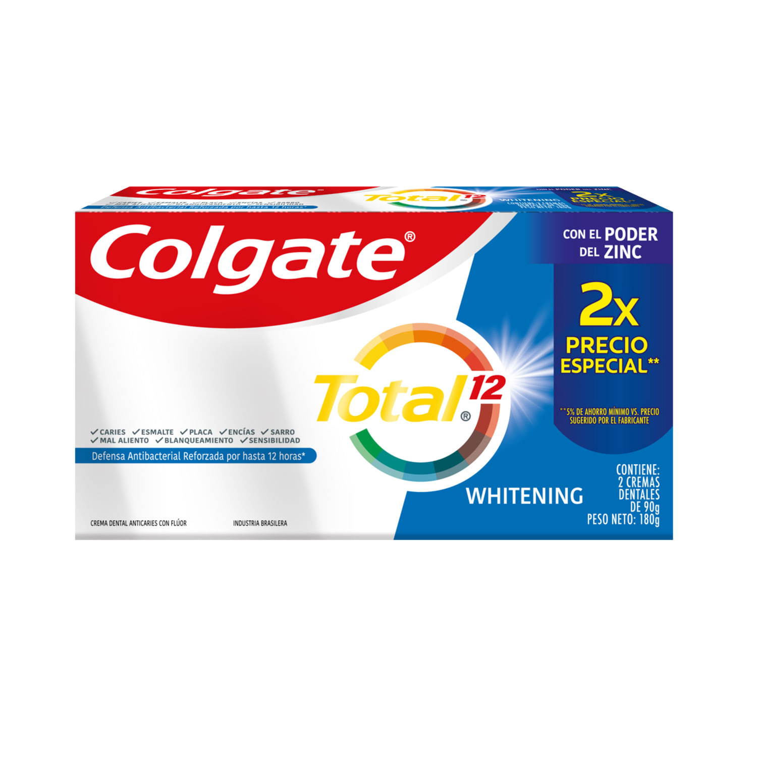 COLGATE TOTAL12 90 GRS. X 2 UN. WHITENING (61000497)
