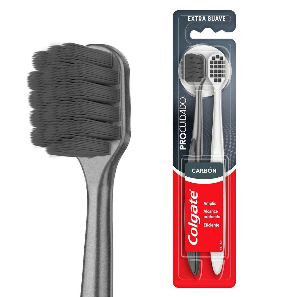 7509546694986 CEPILLO DENTAL COLGATE PRO CUIDADO SUAVE CARBON X 2 UN. (61047779)