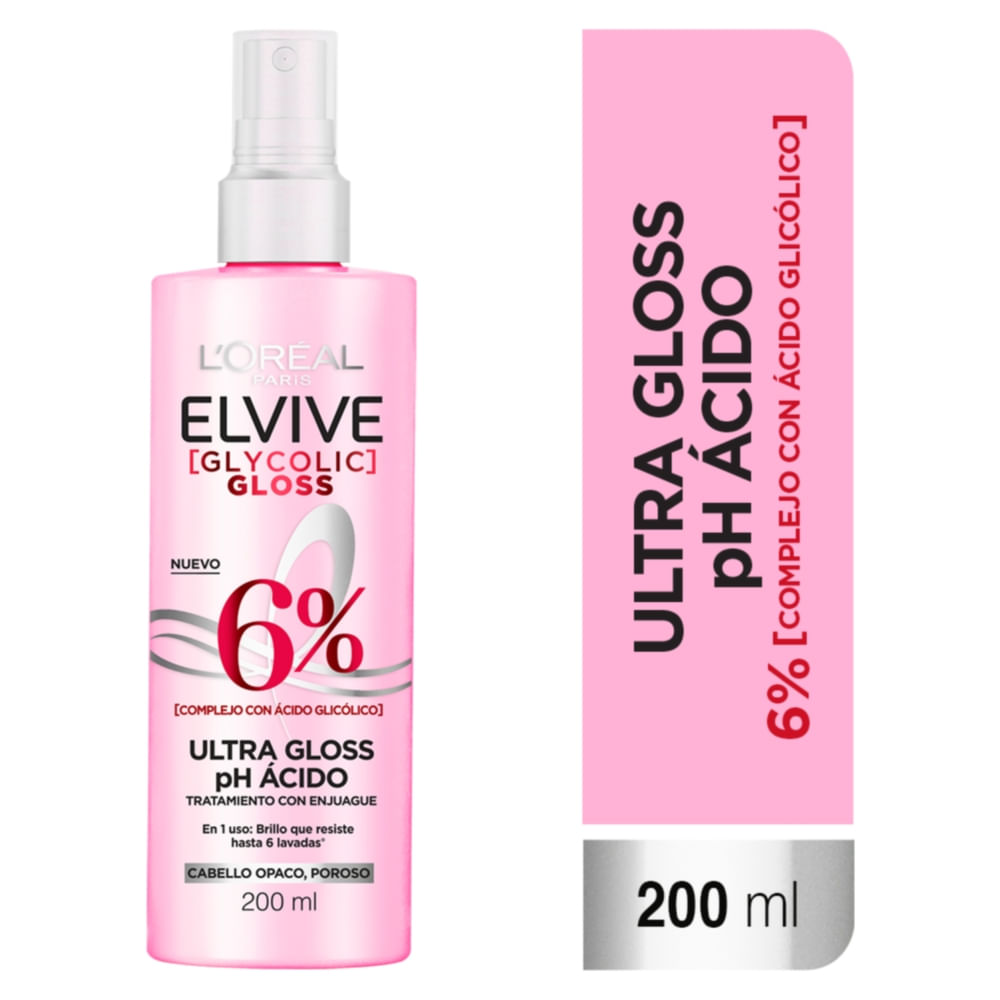 TRAT. C/ENJUAGUE ELVIVE 200 ML. ULTRA GLOSS PH ACIDO