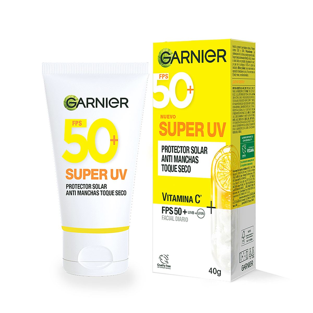 7509552949773 PROTECTOR SOLAR GARNIER ANTI MANCHAS TOQUE SECO SPF50 40 GRS. (H5776300)