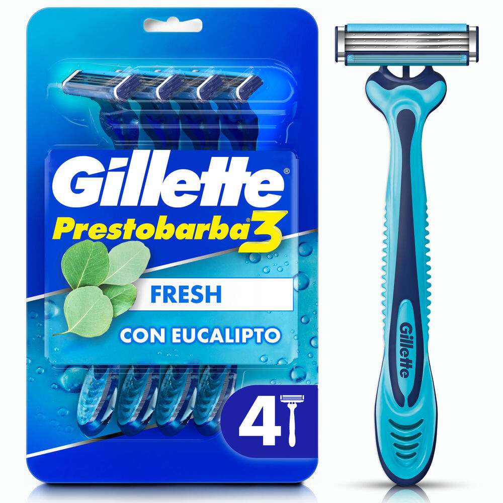 7702018983902 MAQ. AFEITAR GILLETTE PRESTOBARBA3 4 UN. HOMBRE COOL