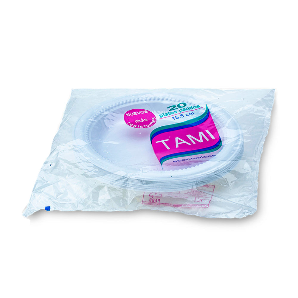 PLATO PLAST. DESC. TAMI D15,5 CM BLANCO 20 UN. (D571501)