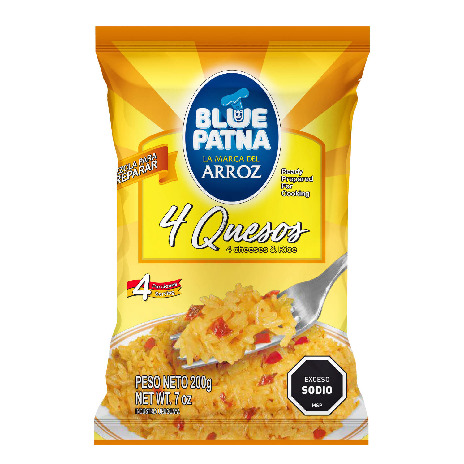 ARROZ COOPAR BLUE PATNA SAB. CUATRO QUESOS 200 GRS. (SBCQ)