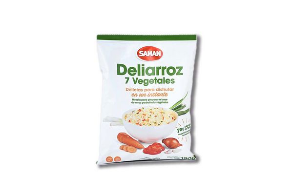 ARROZ SAMAN SABORIZADO DELIARROZ 7 VEGETALES 190 GRS.