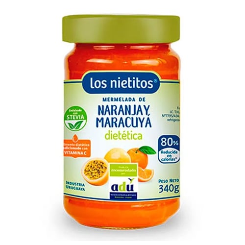 7730124002583 MERMELADA LOS NIETITOS 0% AZUCAR 340 GRS. NAR.-MARACUYA