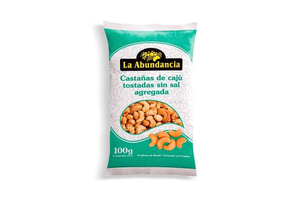 7730195010432 CASTAÑAS CAJU TOSTADAS S/SAL LA ABUNDANCIA 100 GRS. (50322)