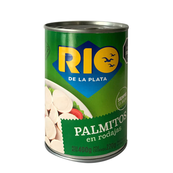 7730205072740 PALMITOS EN RODAJAS RIO DE LA PLATA 400 GRS. LATA C/A/FACIL