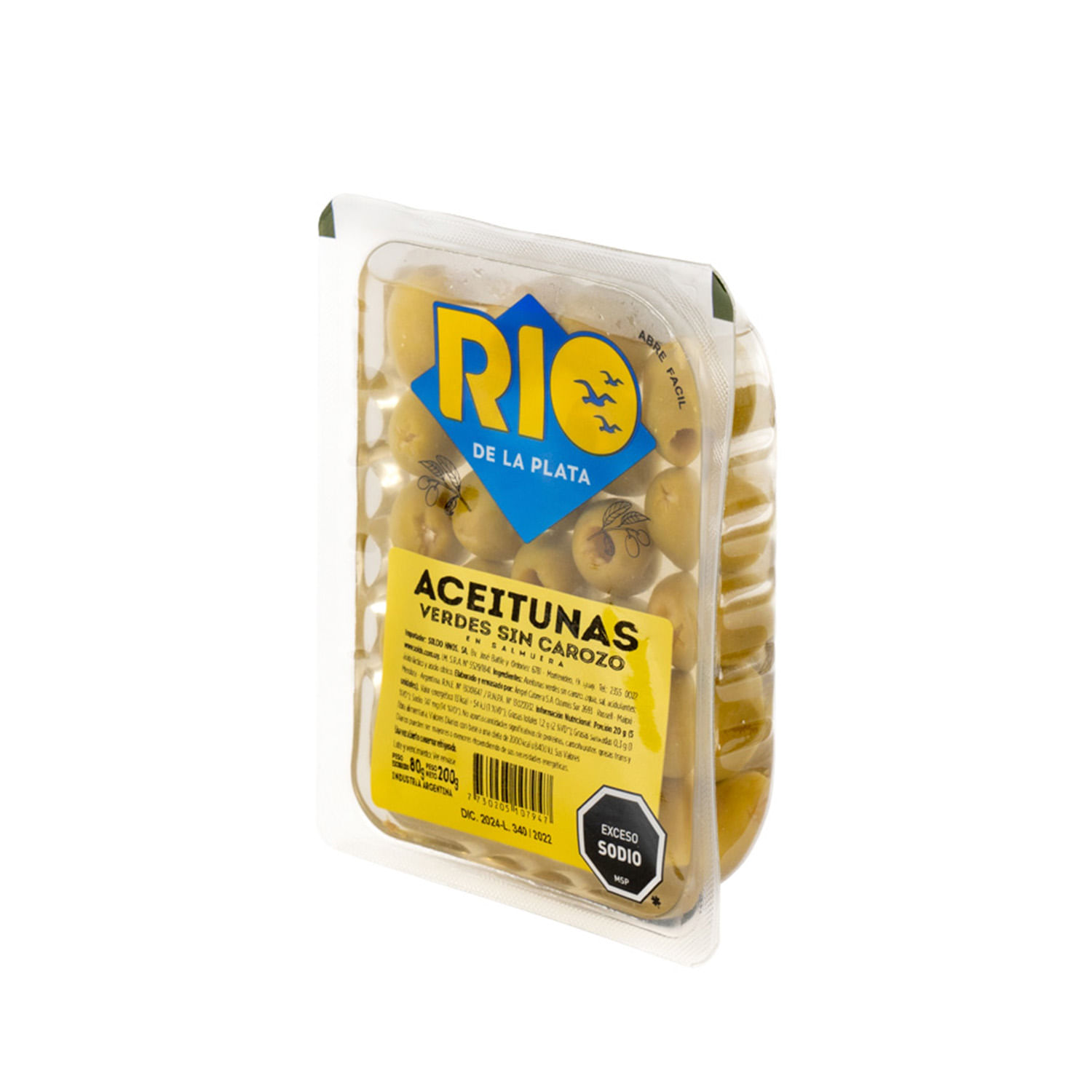 7730205107947 ACEITUNA RIO DE LA PLATA S/CAROZO 200 GRS. BANDEJA (10794)