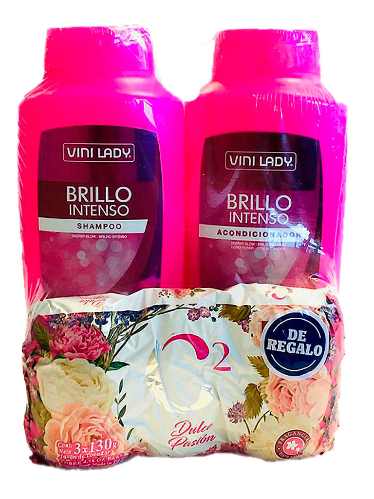 7730205108784 SHAMPOO VINI LADY 900 ML+ ACOND. 850 ML. LISO INT.+ 3 JAB IO