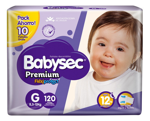 7730219048434 PAÑAL BABYSEC PREMIUM SUPER JUMBO GDE. 120 UN. (4843)