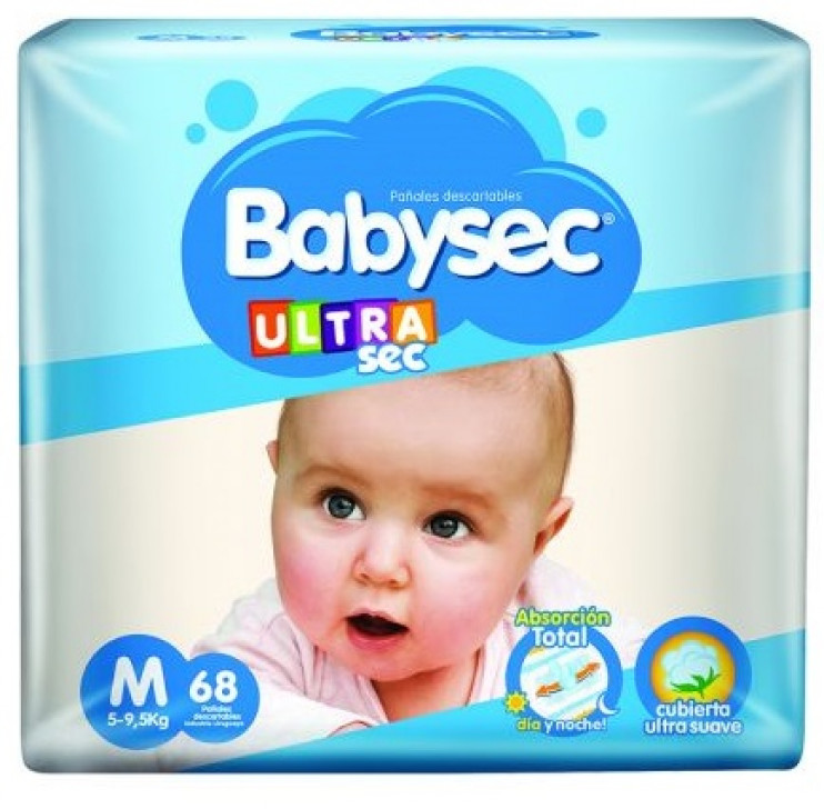 PAÑAL BABYSEC ULTRA JUMBO MED. 68 UN. (5726)