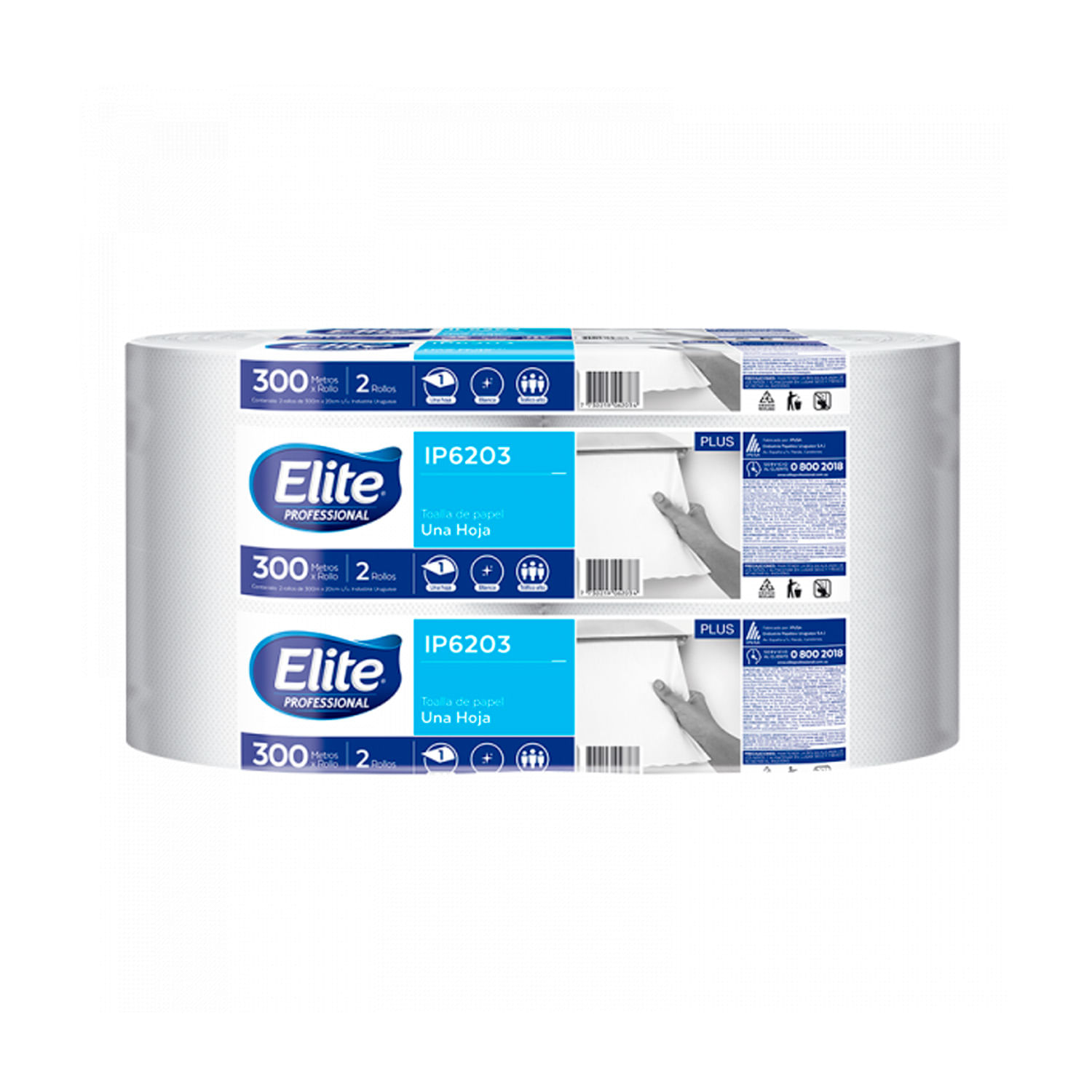 7730219062034 TOALLAS PAPEL ELITE BLANCA PLUS H.SIMPLE 2 X 300 M.