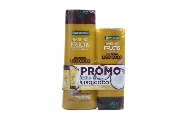 7730317054603 SHAMPOO FRUCTIS 350 ML. + ACOND. 200 ML. LISO COCO (XUY01595)