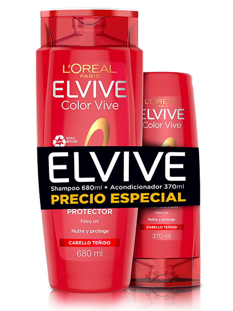 SHAMPOO ELVIVE 680 ML. + ACOND. 370 ML. COLOR VIVE (ZUY01606)