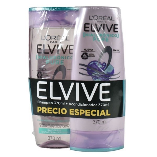 7730317075592 SHAMPOO ELVIVE 370 ML. + ACOND. 200 ML. HIALURONICO PURE (ZUY01771)