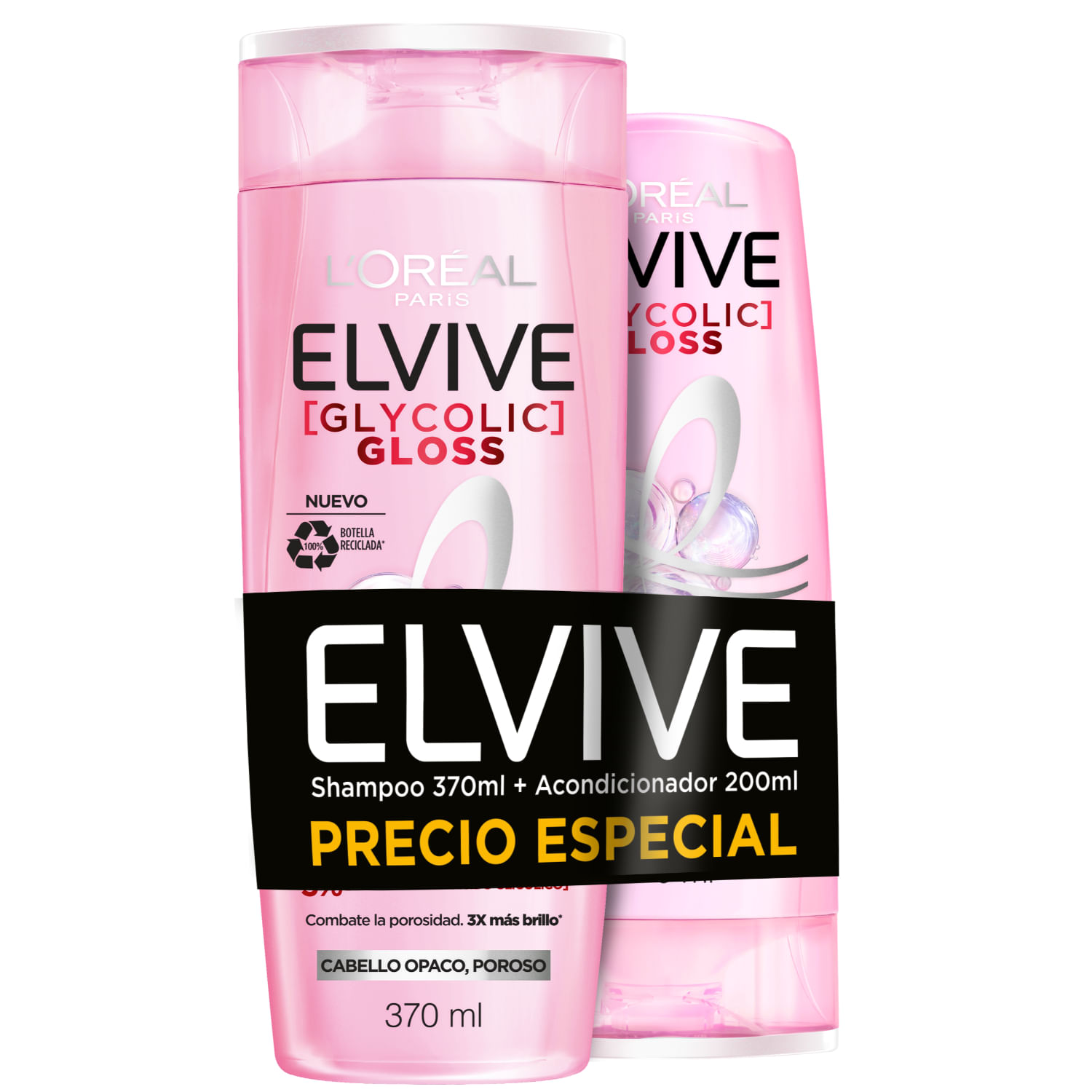 SHAMPOO ELVIVE 370 ML. + ACOND. 200 ML. GLYCOLIC-GLOSS (ZUY01859)