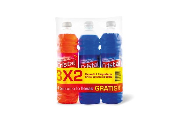 7730377013152 PACK CRISTAL 1 LIMPIADOR LIQ. LAVANDA Y OCEANO 900 ML. PR. 3 X 2 UN.