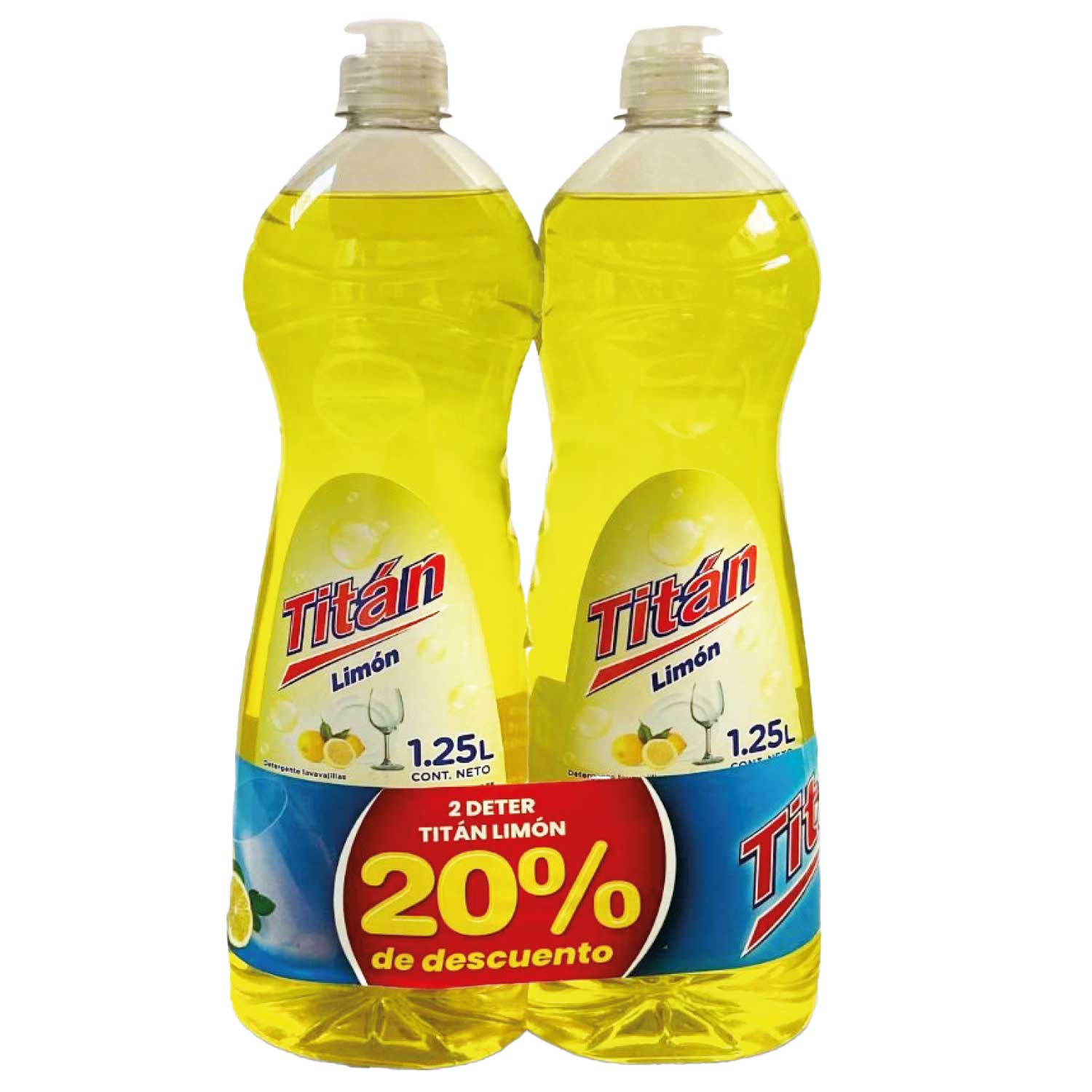 7730377014548 DET. LIQUIDO TITAN 1,250 LT. X 2 UN. LIMON (5601)