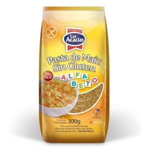 FIDEOS LAS ACACIAS DE MAIZ S/GLUTEN 300 GRS. ALFABETO KIDS