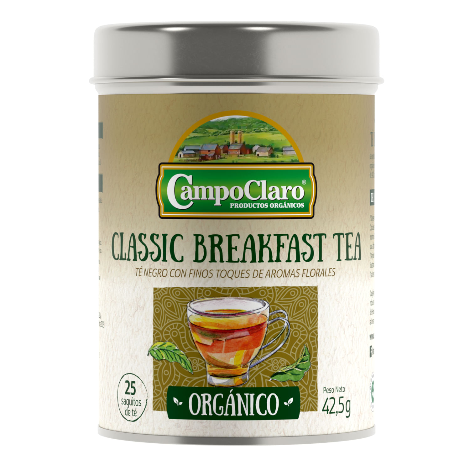 7730465005519 TE ORGANICO CAMPO CLARO 25 SAQ. AROMAS FLORALES (0696)