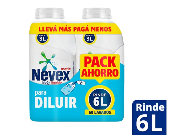 JABON LIQ. NEVEX CONC. P/DILUIR REP. 500 ML. X 2 UN. (686318