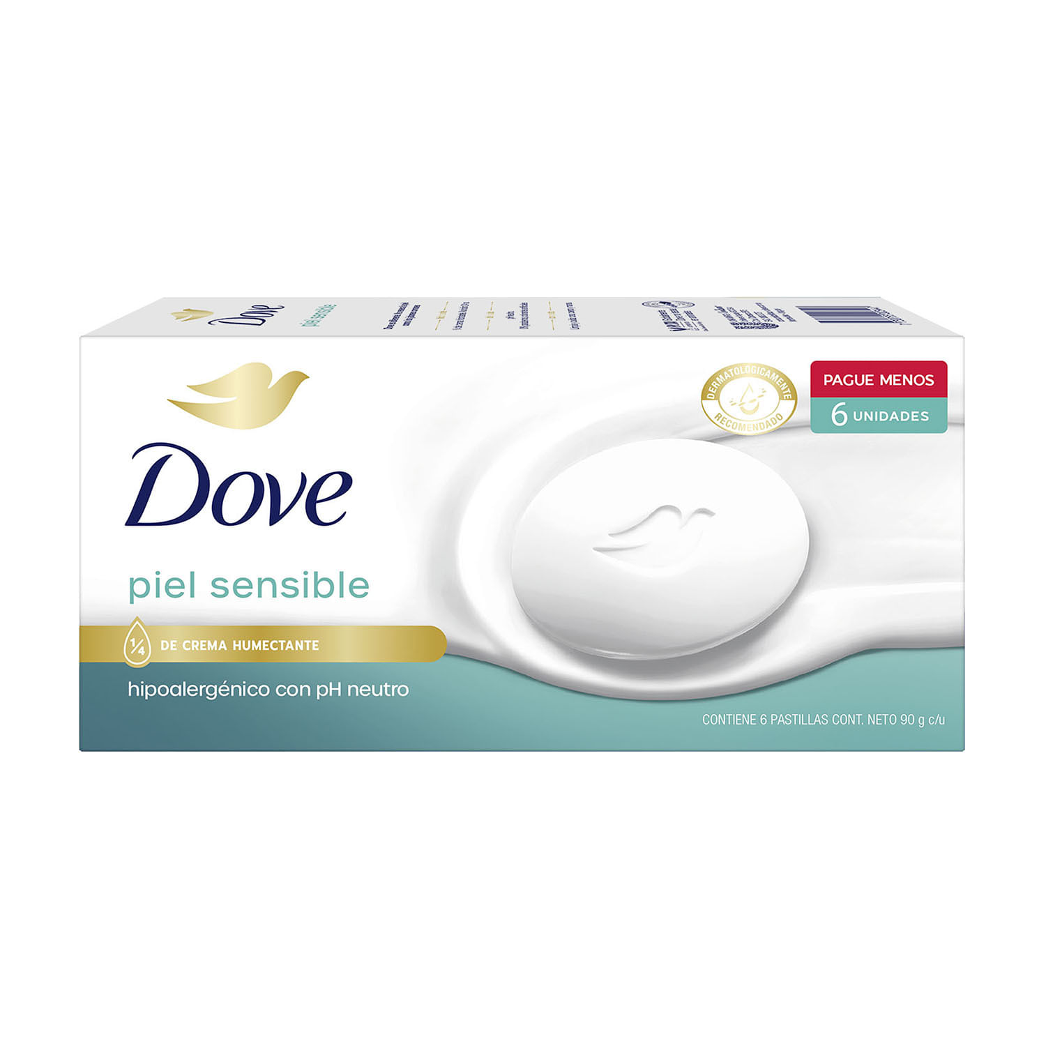 7730755003447 JABON DOVE 90 GRS. X 6 UN. P. AHORRO PIEL SENSIBLE (64832249