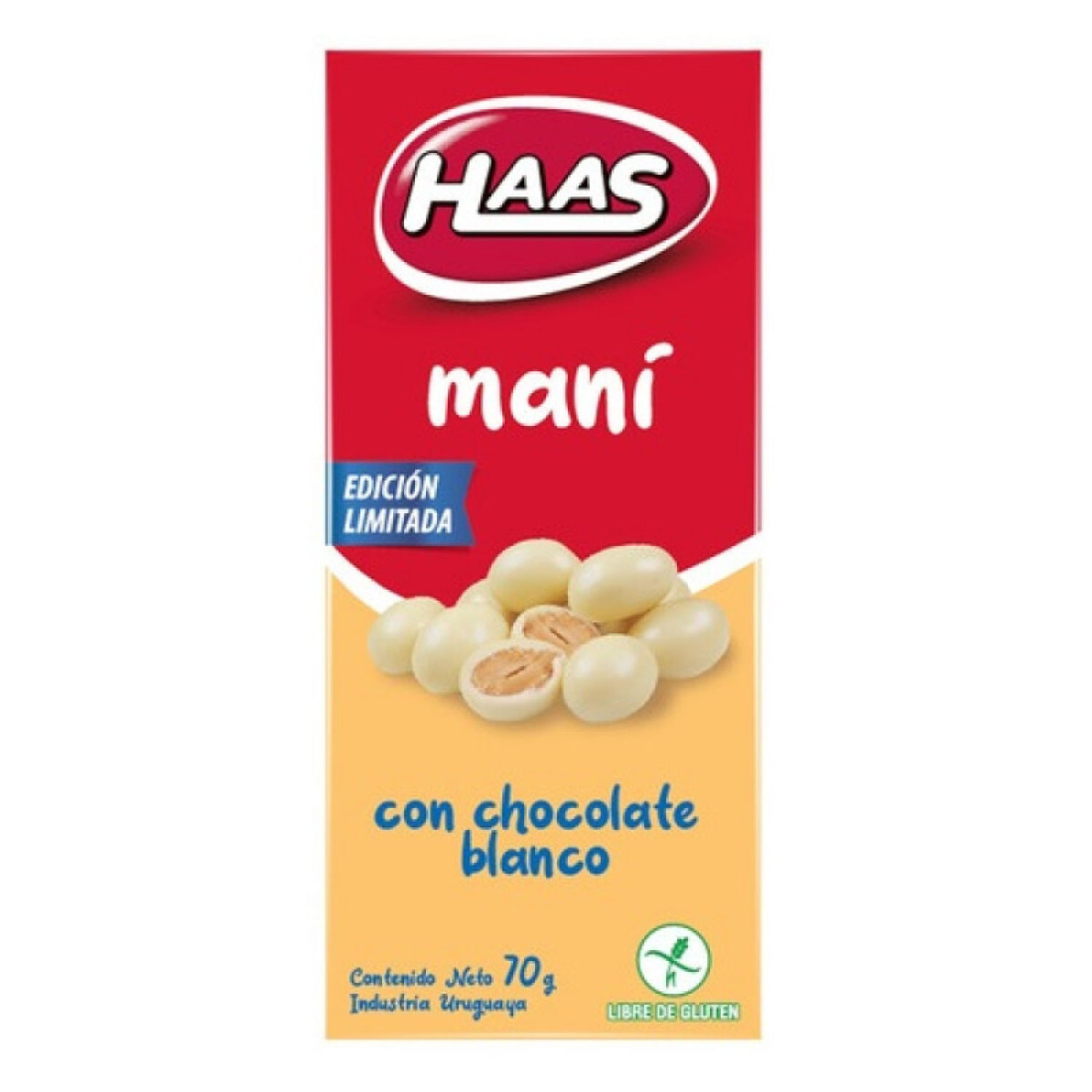 MANI CON CHOCOLATE BLANCO HAAS 70 GRS. (70326)