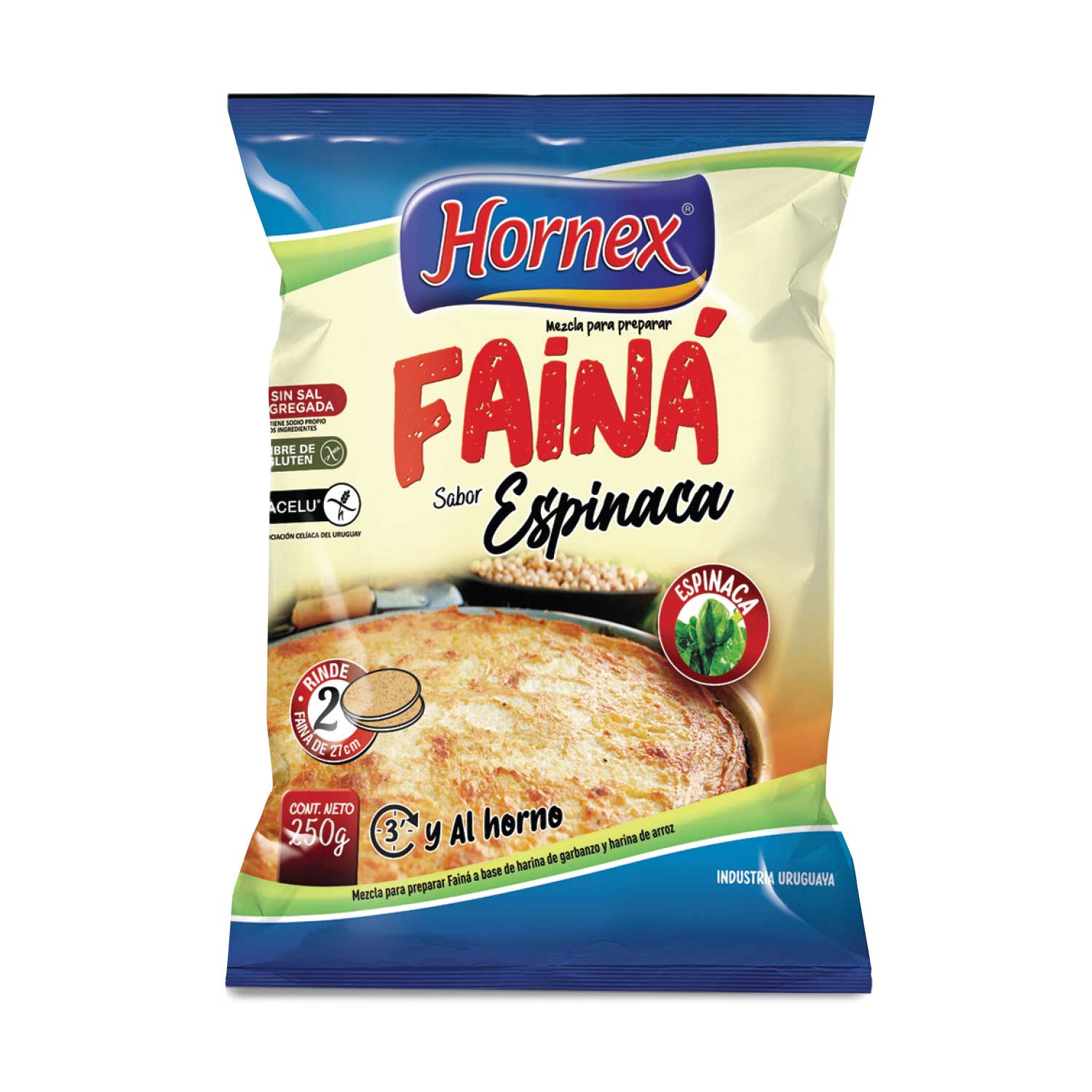 HARINA DE FAINA ESPINACA HORNEX S/GLUTEN 250 GRS. (1962)