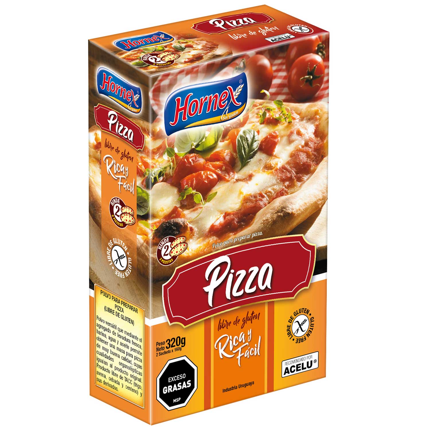 ALIMENTO HORNEX S/GLUTEN PIZZA 160 GRS. PAQ. (2058)