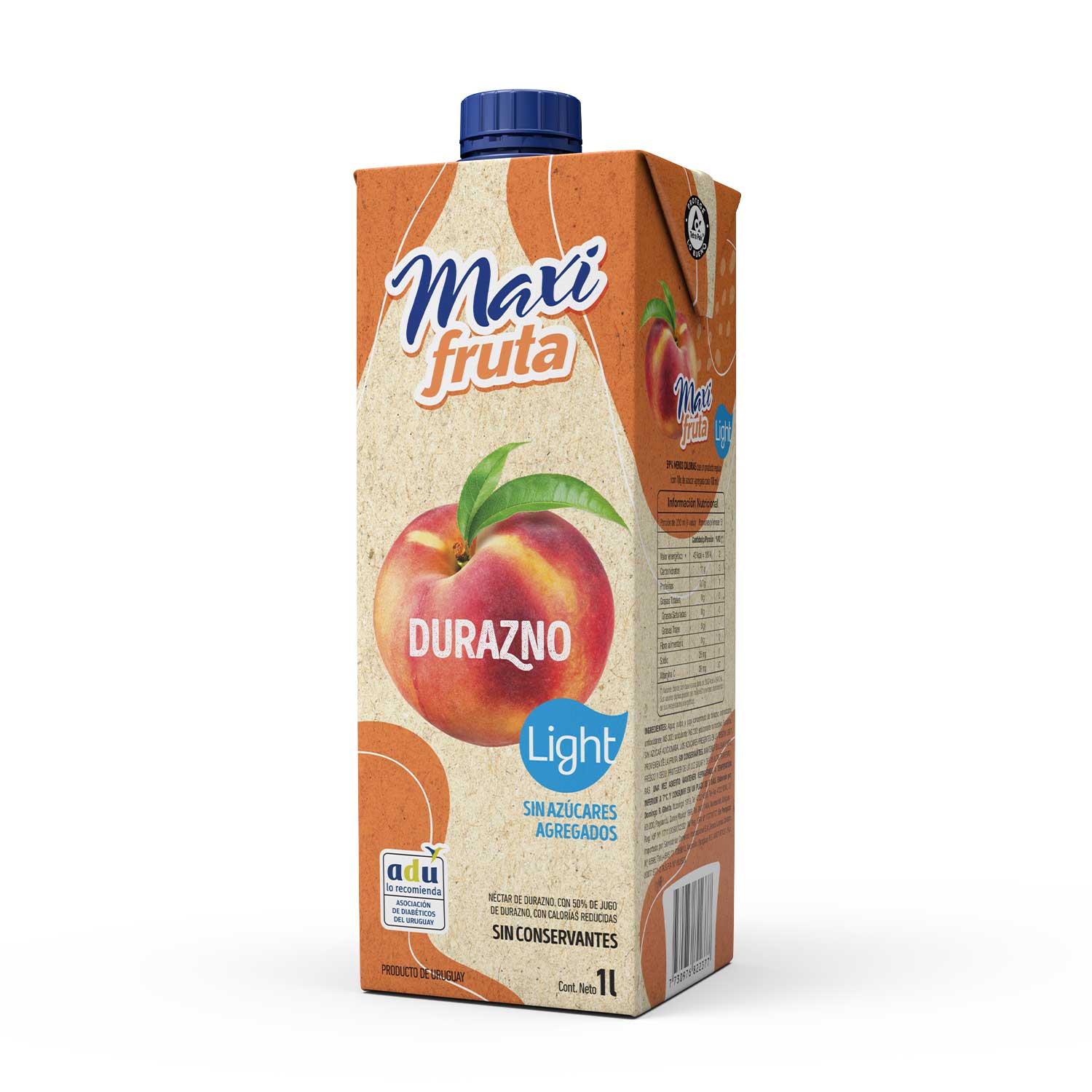 7730976822377 JUGO MAXI FRUTA LIGHT TETRA 1 L. DURAZNO (5064)
