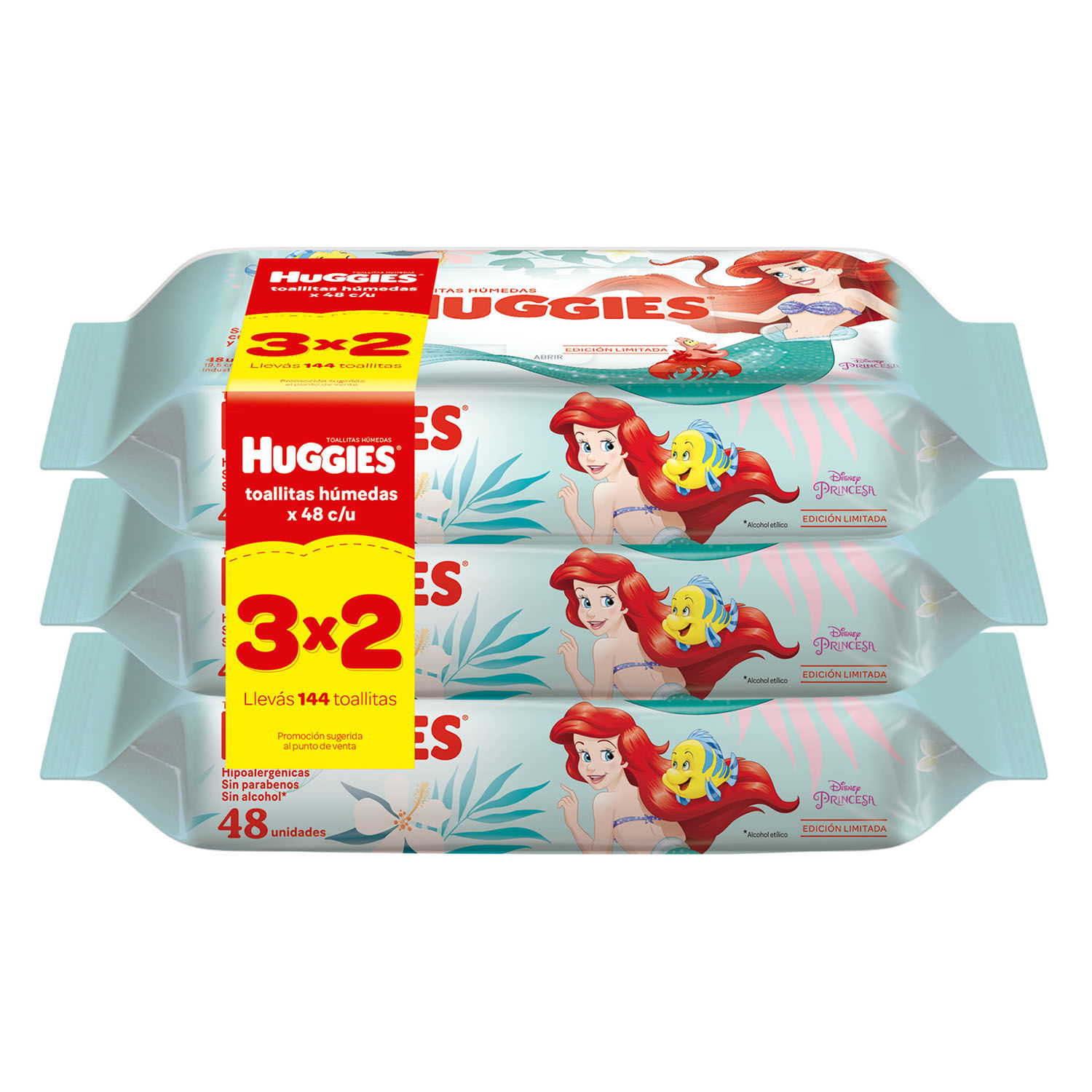 TOALLAS HUMEDAS HUGGIES CUIDADO 4 EN 1 DISNEY 144 UN.