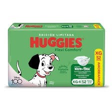 7736550004481 PAÑAL HUGGIES FLEXI COMFORT XG 52 UN.+T. HUMEDAS 48 UN.