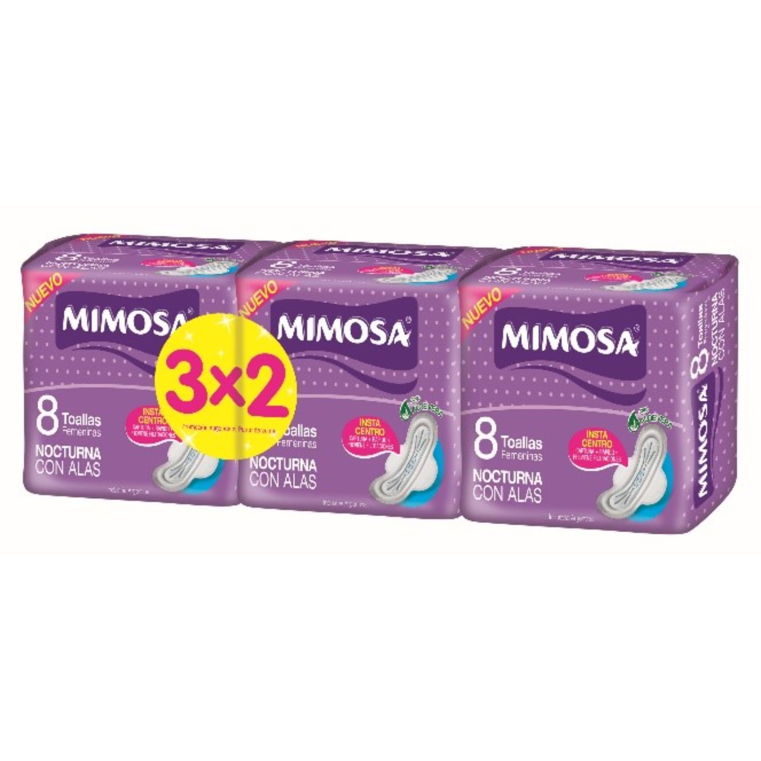 7736550023925 TOALLAS HIG. MIMOSA NOCTURNAS C/ALAS 8 UN. 3 X 2 (62729173)
