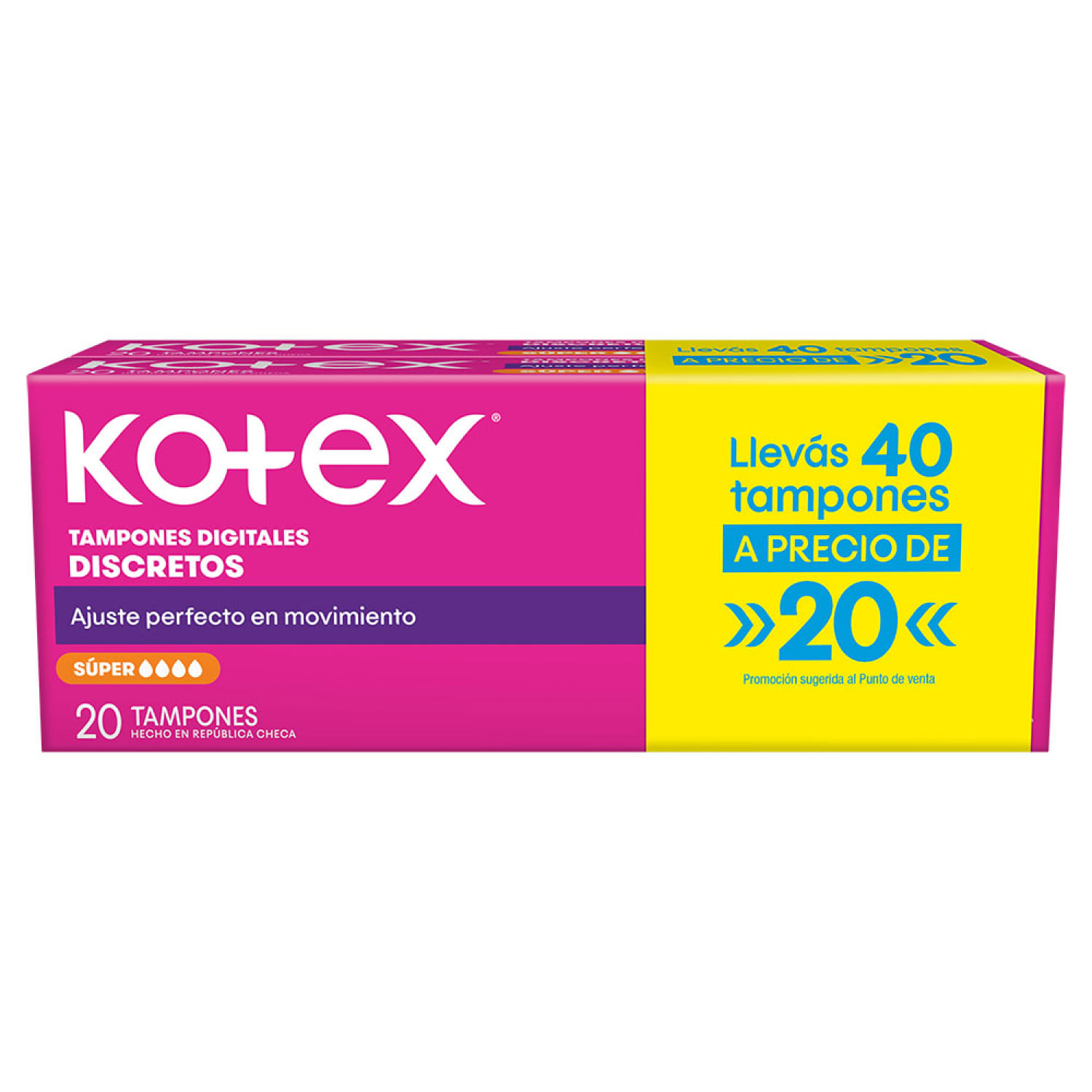 7736550402249 TAMPONES KOTEX DIGITAL PROMO 40 UN. SUPER (68899149)