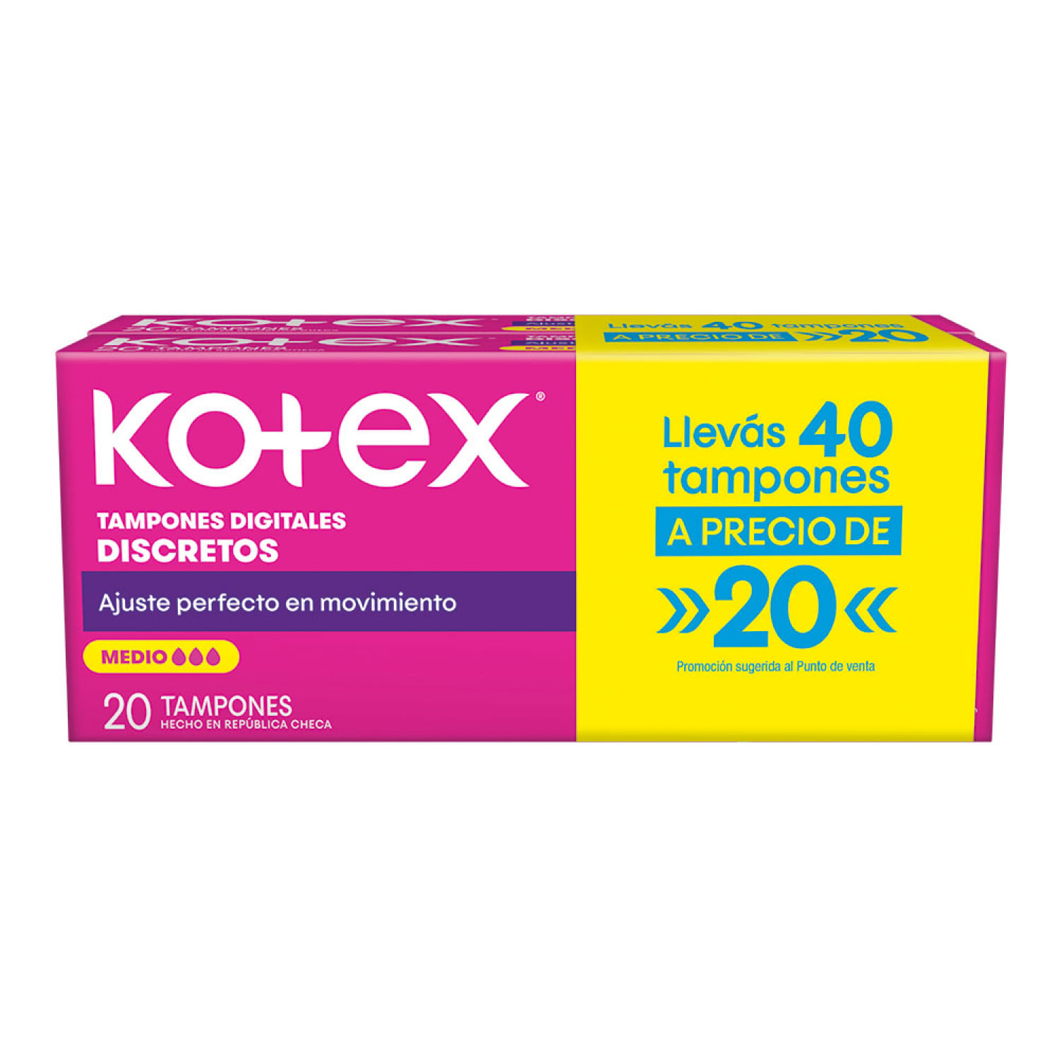 7736550402256 TAMPONES KOTEX DIGITAL PROMO 40 UN. MEDIO (68899148)