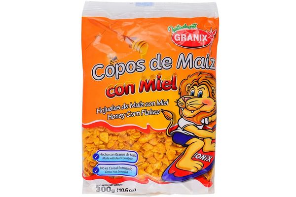 CEREALES GRANIX COPOS DE MAIZ C/MIEL 300 GRS. (1990)