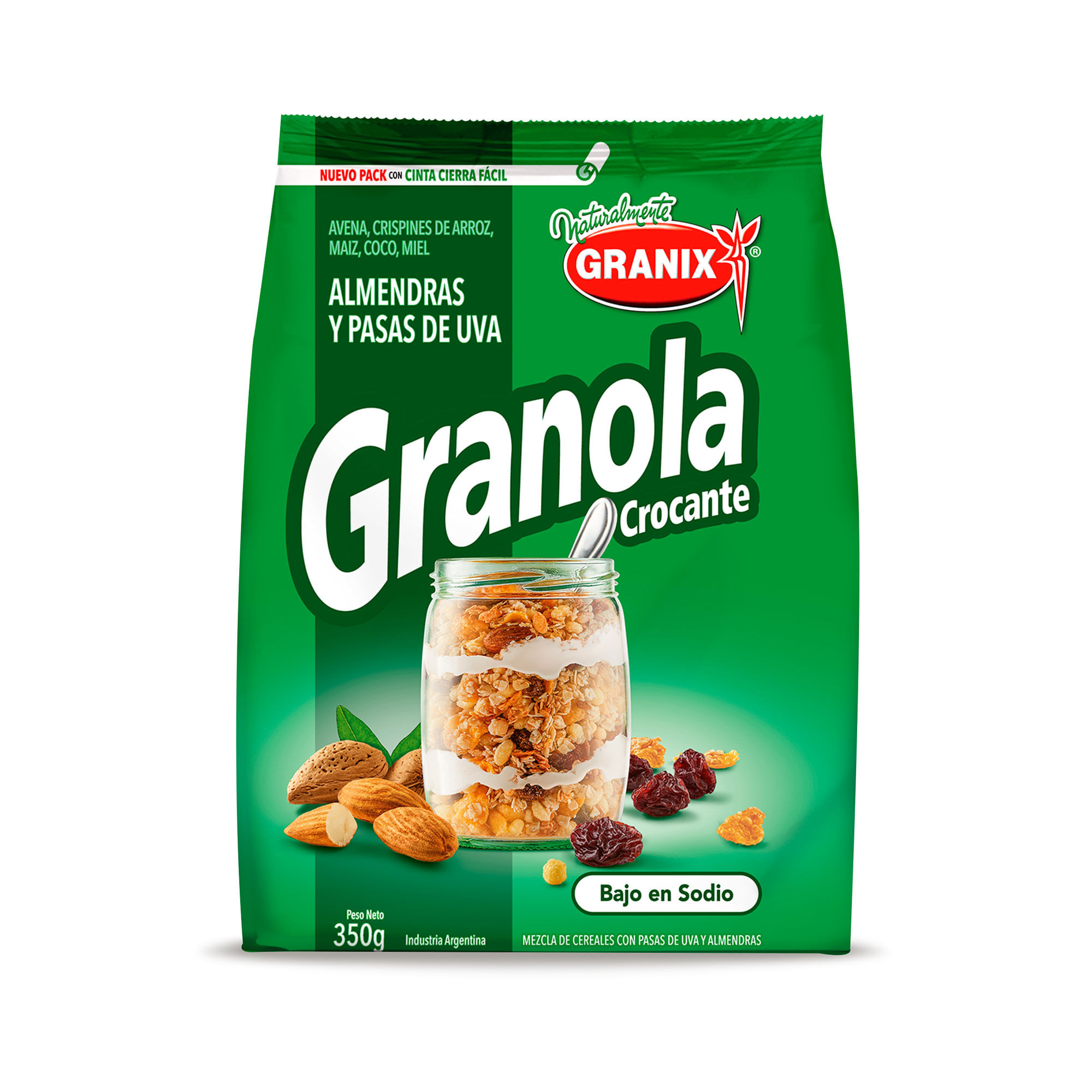 GRANOLA GRANIX CROCANTE PASAS Y ALMENDRAS 350 GRS. (75841)