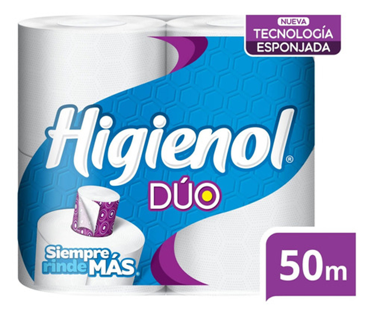 PAPEL HIGIENICO HIGIENOL DUO C/ALOE DOBLE HOJA 50 MTS. X 4 U
