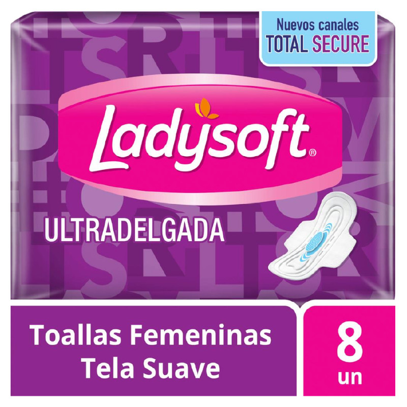 7790250097587 TOALLAS HIG. LADYSOFT U.DELG. T/SUAVE E.ALGODON C/ALAS 8 UN
