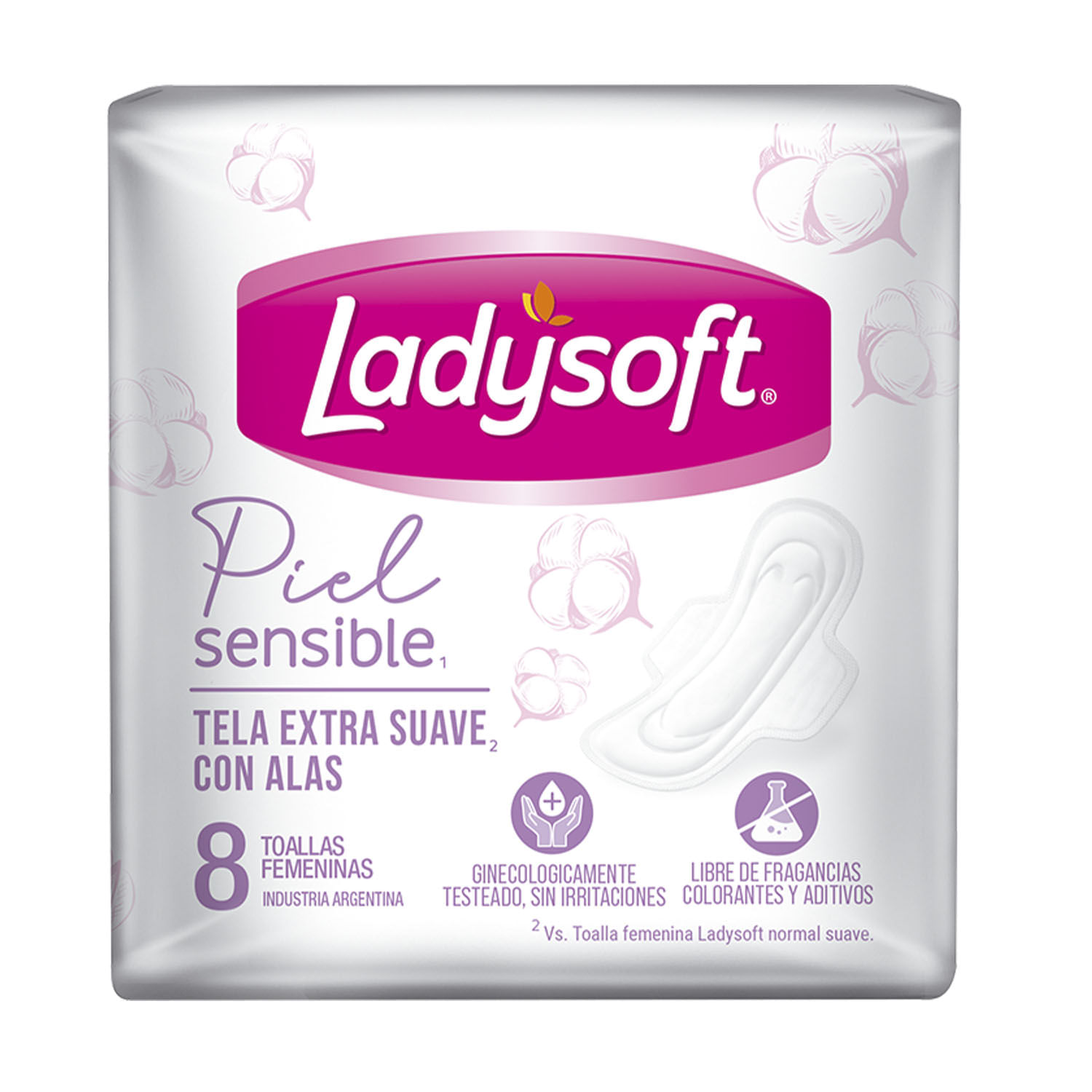 7790250097686 TOALLAS HIG. LADYSOFT NORMAL P. SENS. T. E.SUAVE C/ALAS 8 UN.(9895).